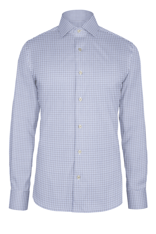 Navy Blue Tattersall custom shirt
