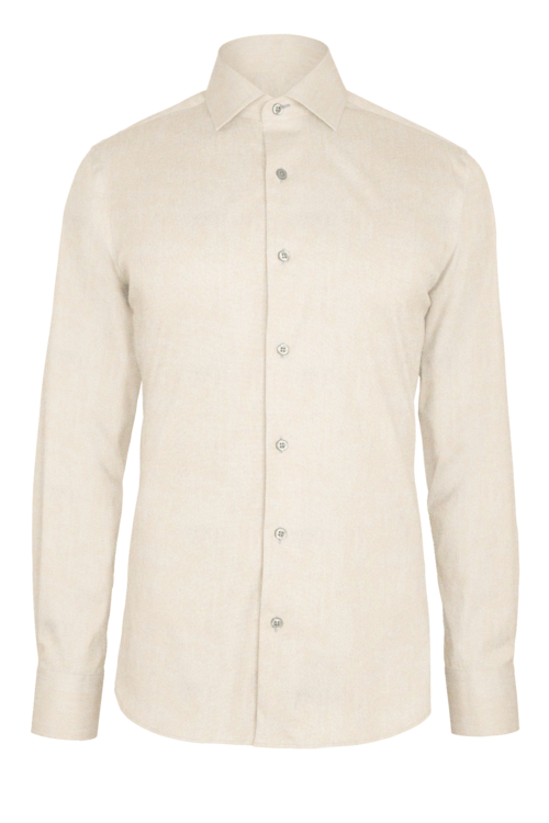 Ecru Fine Twill custom shirt — official long-sleeve visualization