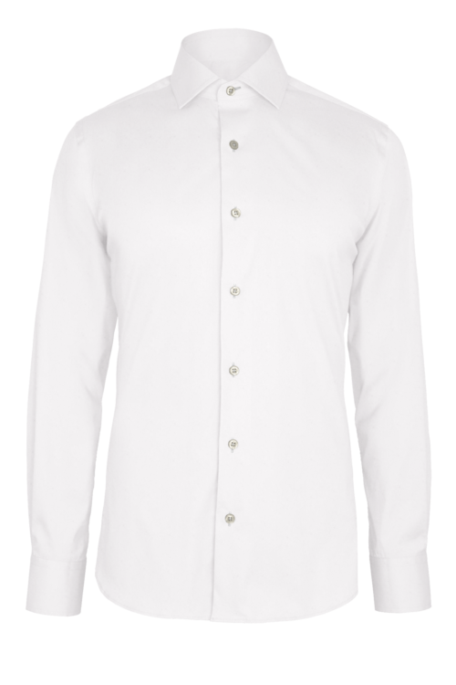 White Solid Poplin custom shirt