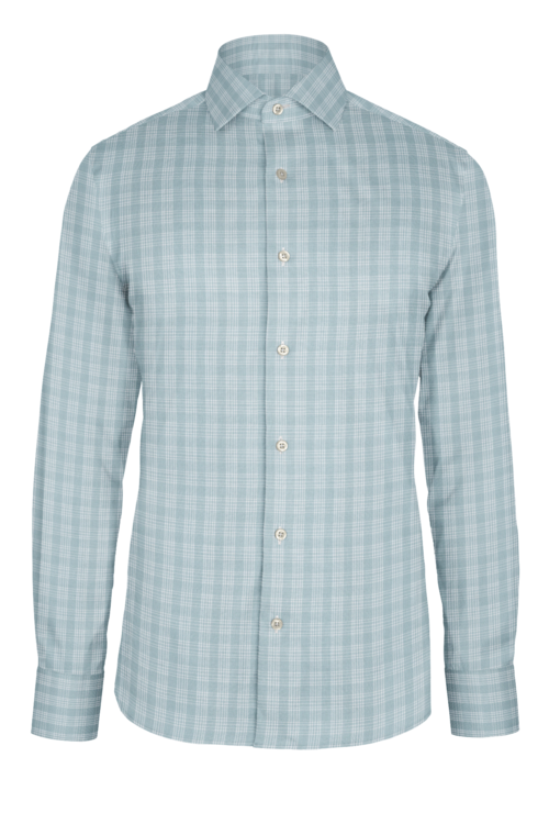 Sage Reverse Plaid custom shirt — official long-sleeve visualization