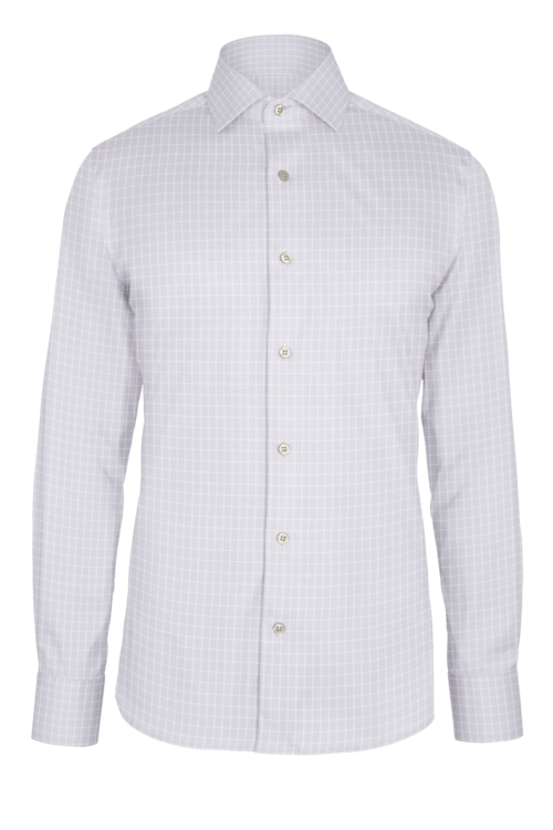 Silver Micro Graph Check custom shirt