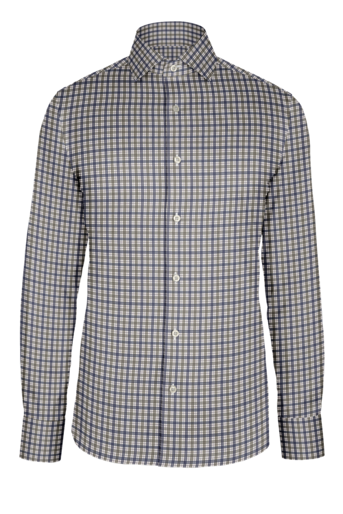 Grey Navy Track Plaid custom shirt
