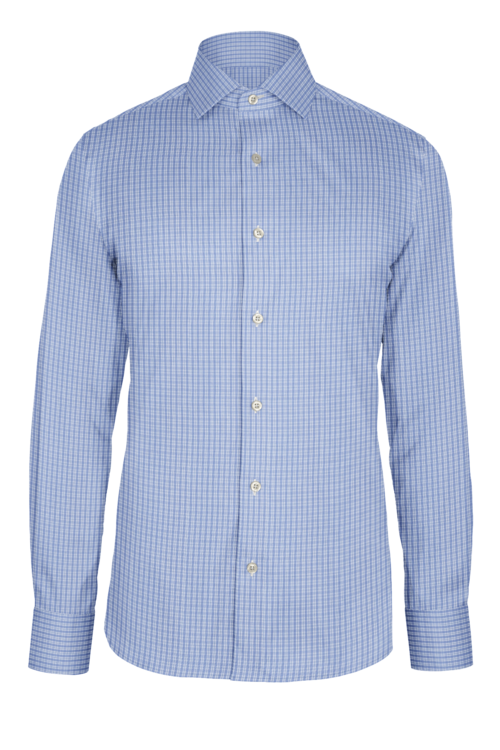 Blue Dress Plaid custom shirt — official long-sleeve visualization