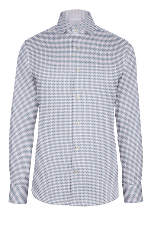 Blue Pink Fancy Dobby custom shirt