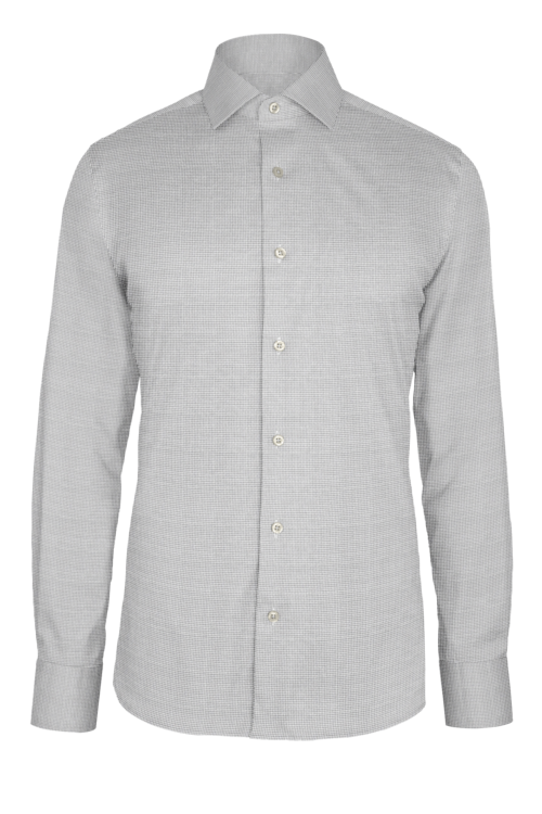 Grey Basket Weave Dobby custom shirt — official long-sleeve visualization