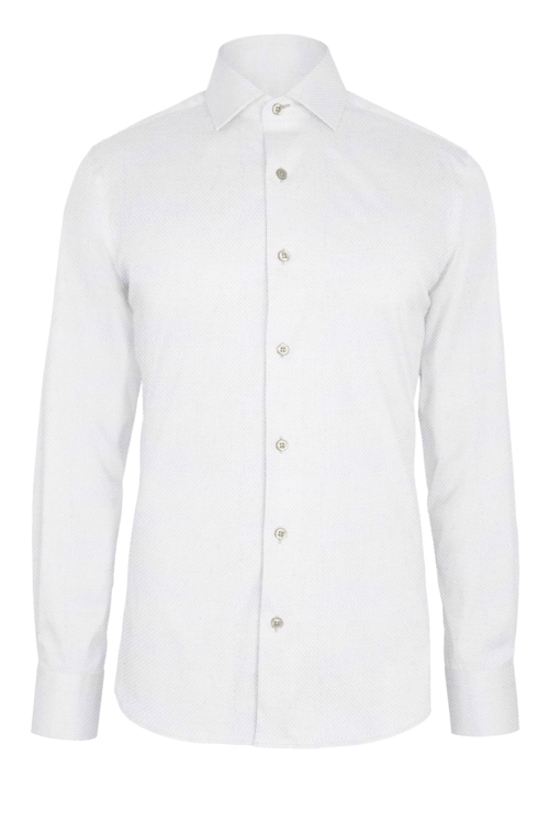 White Royal Oxford custom shirt — official long-sleeve visualization