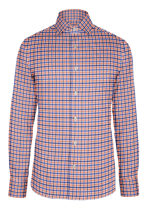 Orange Blue Sport Tattersall custom shirt