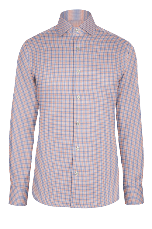 Blue Orange Mini Tattersall custom shirt — official long-sleeve visualization