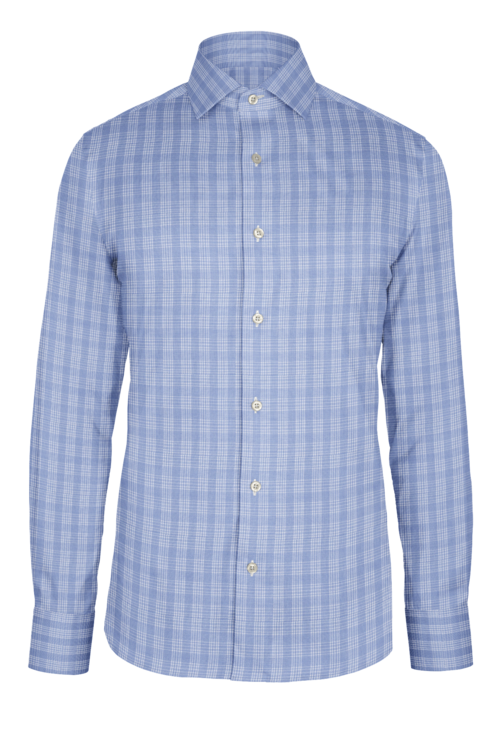 Blue Reverse Plaid custom shirt — official long-sleeve visualization