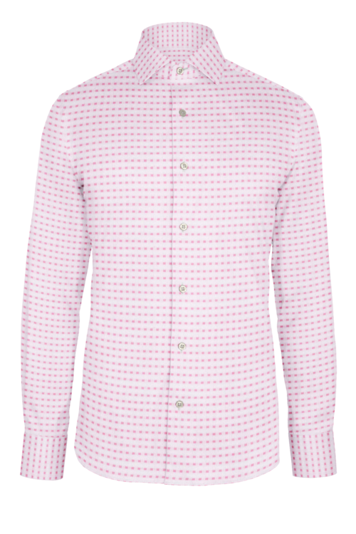 Pink Rectangle Dobby custom shirt — official long-sleeve visualization