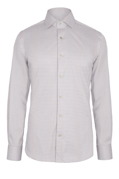 Grey Check Dobby custom shirt — official long-sleeve visualization