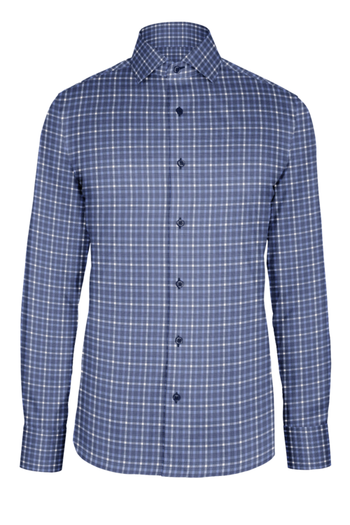 Blue Navy Window Check custom shirt