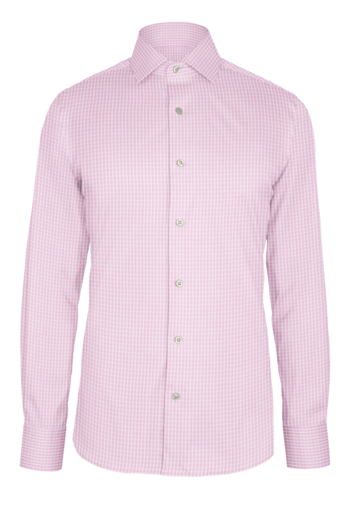 Pink Check Dobby custom shirt — official long-sleeve visualization