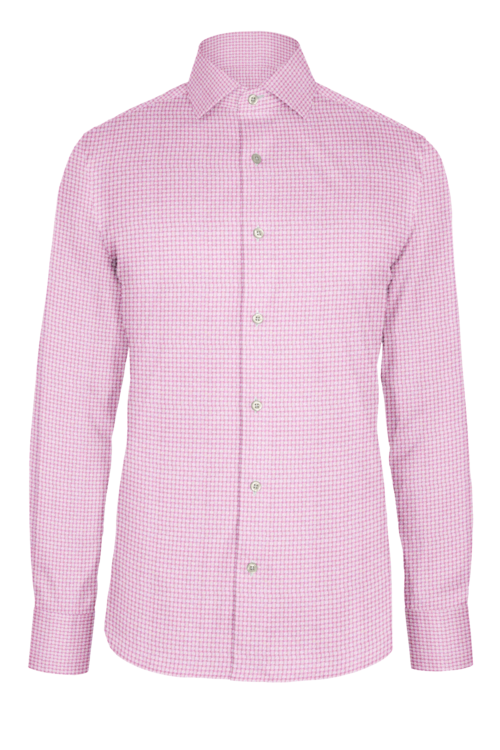 Pink Basket Weave Dobby custom shirt — official long-sleeve visualization