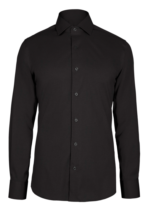 Black Fine Twill custom shirt — official long-sleeve visualization