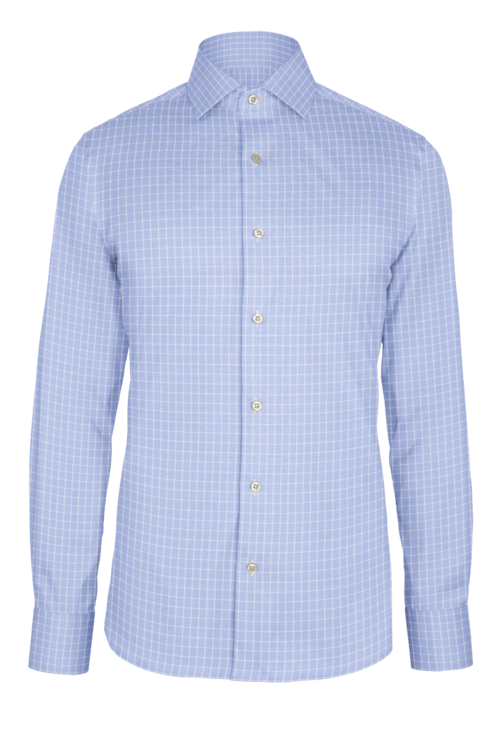 Sky Blue Micro Graph Check custom shirt