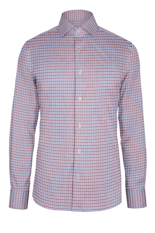 Red Sport Tattersall custom shirt — official long-sleeve visualization