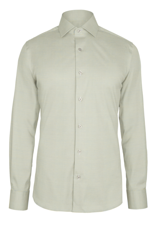 Yellow Mini Dobby custom shirt — official long-sleeve visualization