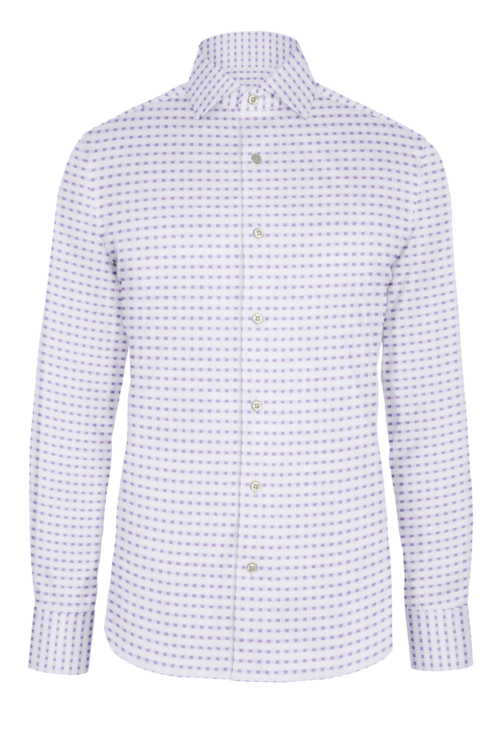 Lavender Rectangle Dobby custom shirt — official long-sleeve visualization