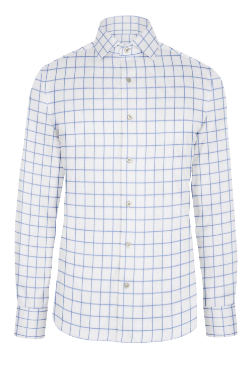 Sky Blue Windowpane Check custom shirt — official long-sleeve visualization