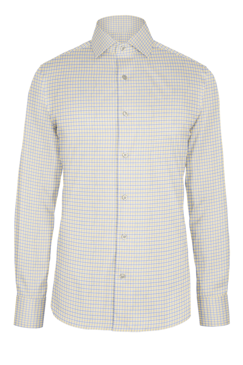 Yellow Sport Tattersall custom shirt — official long-sleeve visualization
