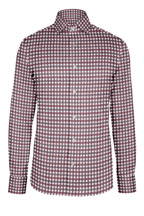 Burgundy Grey Multi Gingham custom shirt