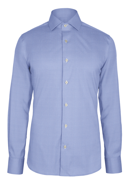 Light Blue Dot Dobby custom shirt — official long-sleeve visualization