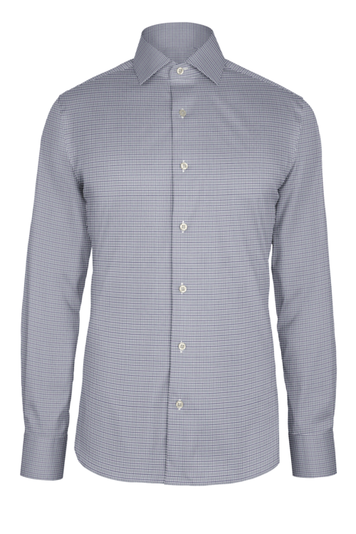 Grey Navy Sport Plaid custom shirt