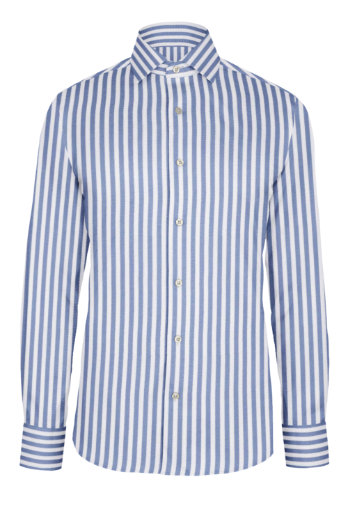 Blue Bengal Stripe custom shirt — official long-sleeve visualization