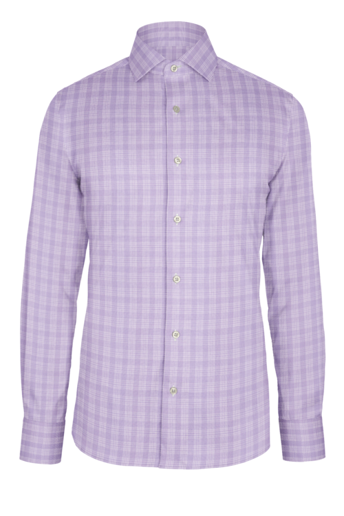 Lavender Reverse Plaid custom shirt — official long-sleeve visualization