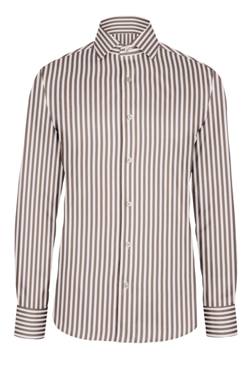 Tan Awning Stripe custom shirt — official long-sleeve visualization