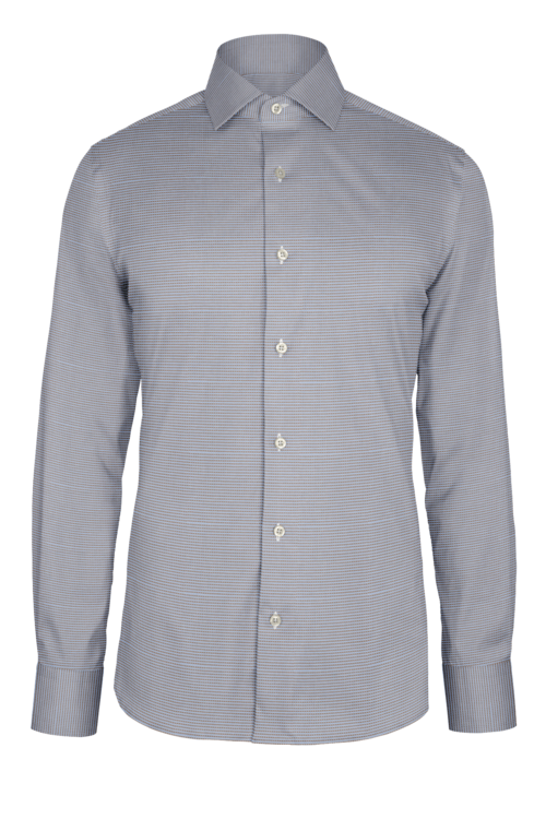 Brown Mini Dobby custom shirt — official long-sleeve visualization