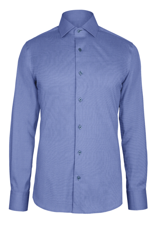 Blue Royal Oxford custom shirt — official long-sleeve visualization