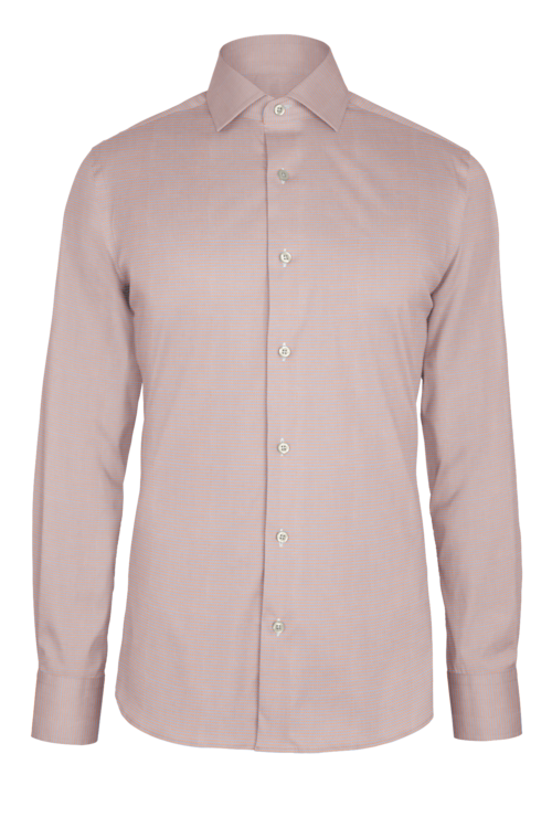 Orange Mini Dobby custom shirt — official long-sleeve visualization