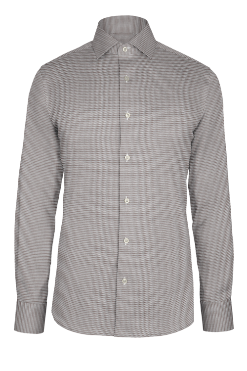 Brown Step Dobby custom shirt — official long-sleeve visualization