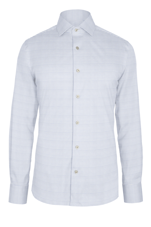 Sky Blue Rectangle Dobby custom shirt — official long-sleeve visualization