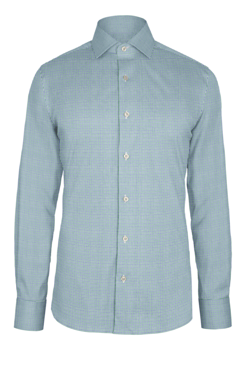 Blue Green Mini Tattersall custom shirt — official long-sleeve visualization