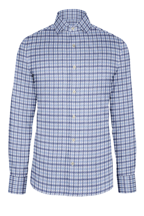 Navy Sport Tattersall custom shirt — official long-sleeve visualization