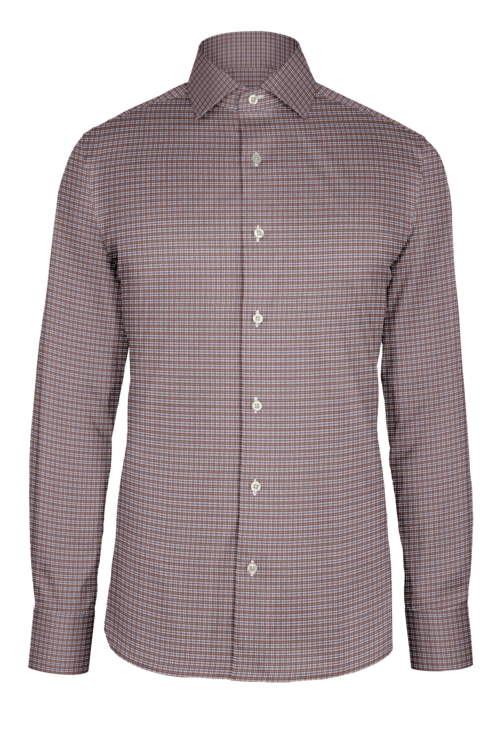 Brown Navy Sport Plaid custom shirt