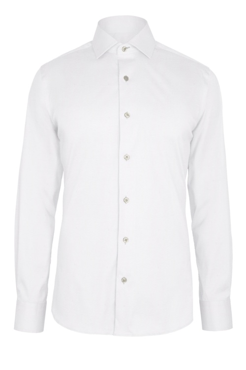 White Basket Dobby custom shirt — official long-sleeve visualization