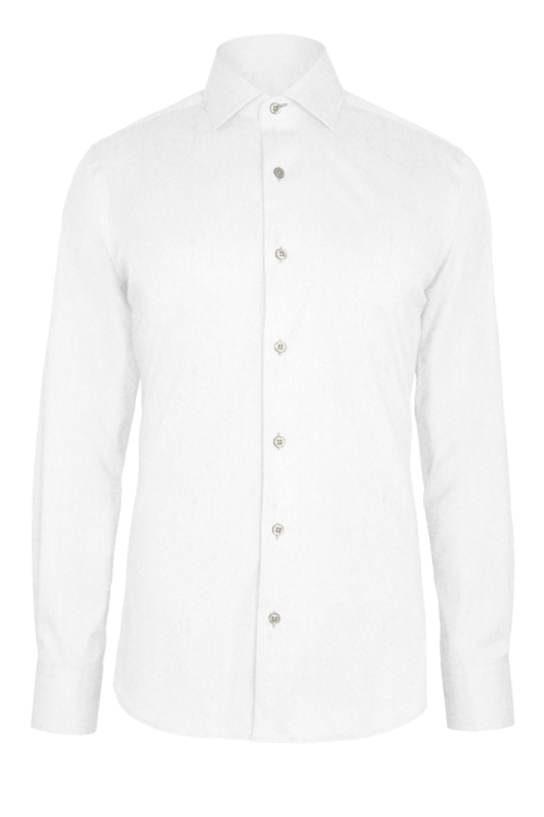 White Broadcloth custom shirt — official long-sleeve visualization