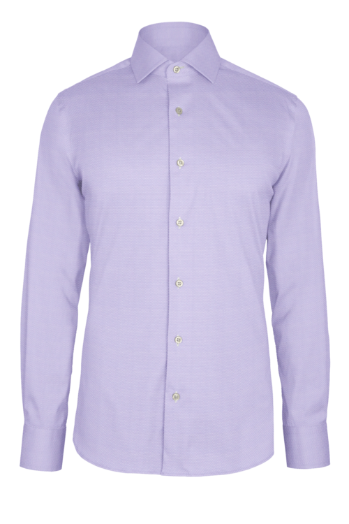 Lavender Dot Dobby custom shirt — official long-sleeve visualization