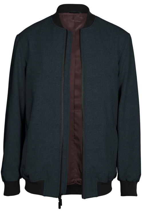 Charcoal twill bomber jacket