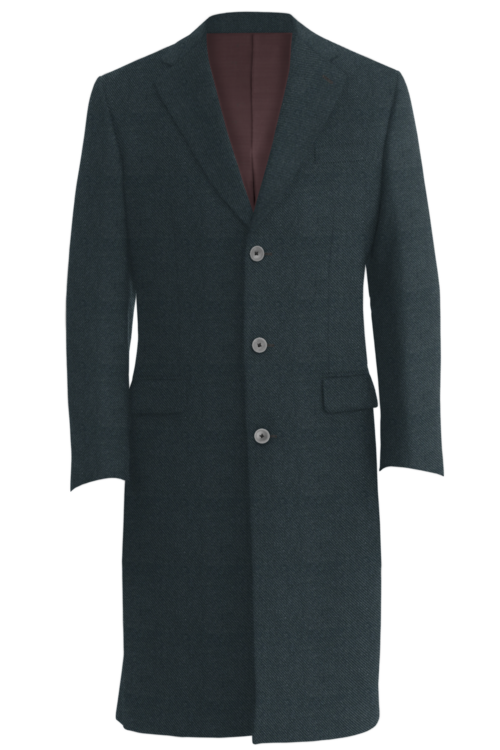 Charcoal twill three button topcoat