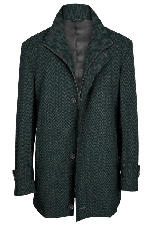 Outerwear Collection Black Herringbone Double face