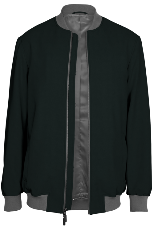 Black Solid Bomber Jacket