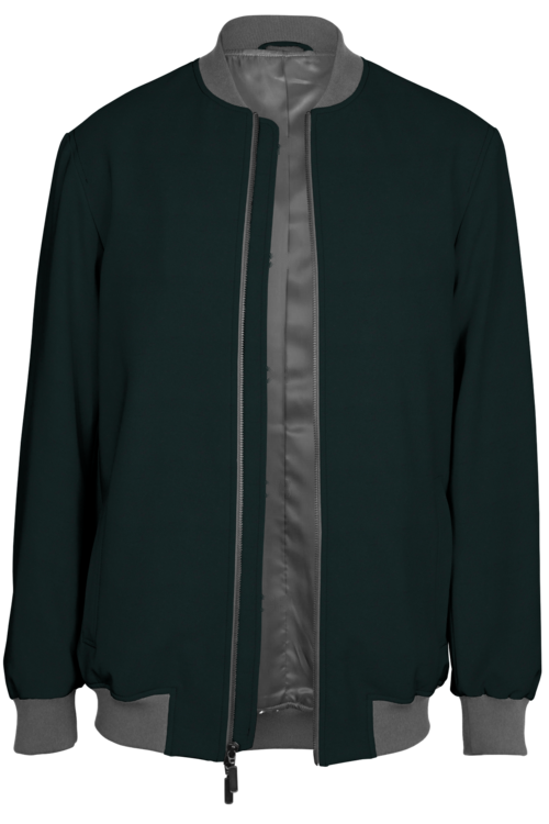 Black Solid Double face Bomber Jacket