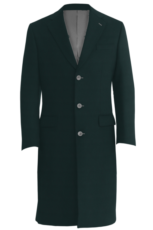 Black Solid Double face Three Button Topcoat