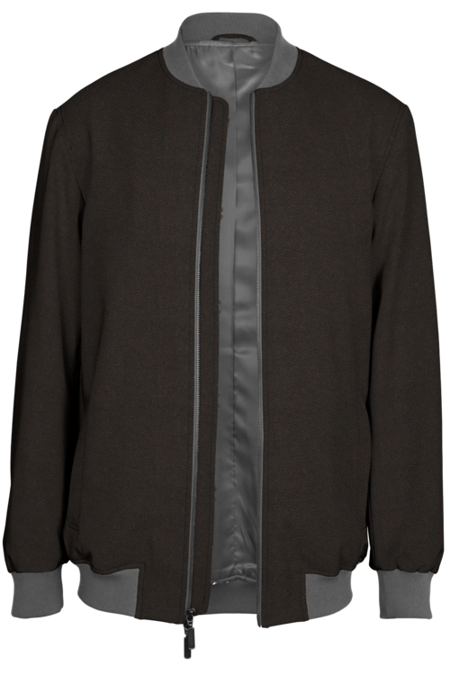 Brown Twill Bomber Jacket