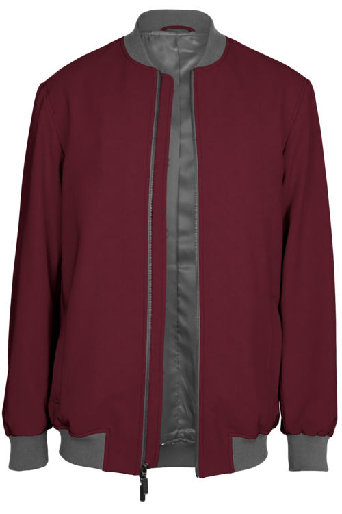 Burgundy Solid Bomber Jacket